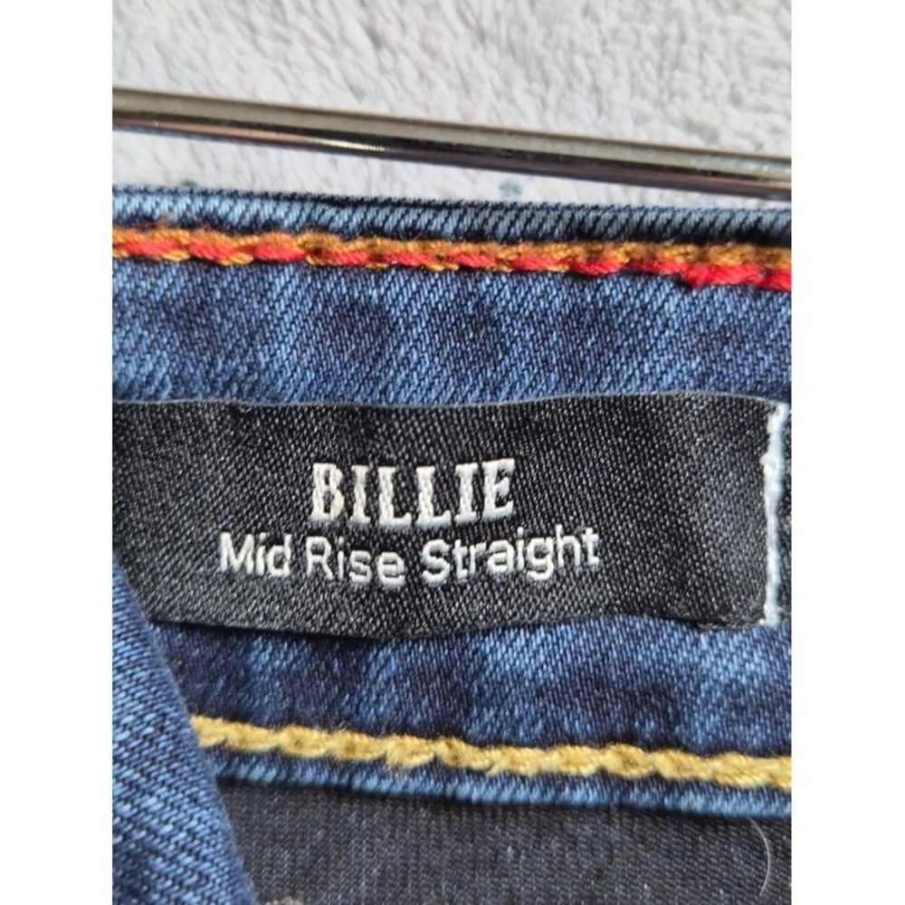 True Religion Billie Jeans Women's 28 Mid Rise Straight Dark Wash Stretch Denim - Picture 7 of 14